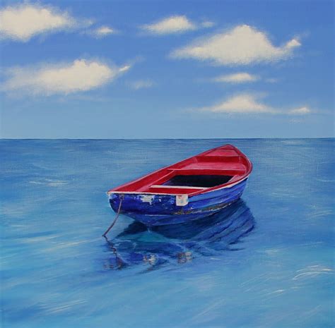 Ann Steer Gallery Beach Paintings And Ocean Art Little Red Fishing Boat