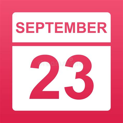 September 23 White Calendar On A Colored Background Day On The