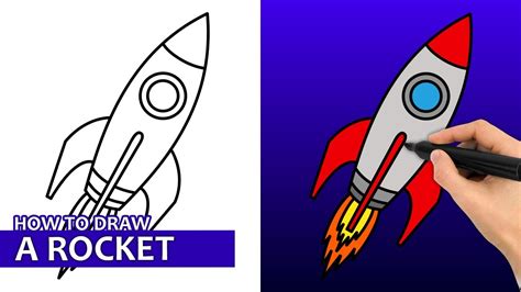 How To Draw A Rocket Easy Drawing Tutorial Youtube
