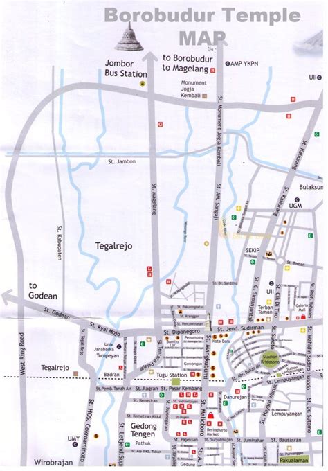 Borobudur Map Yogyakarta Tourism Map Yogyakarta Tourism Maps Travel