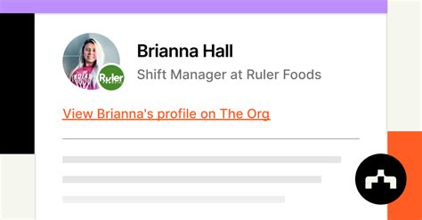 Brianna Hall Shift Manager At Ruler Foods The Org