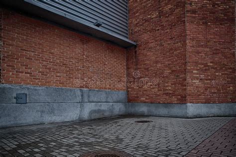 Walls Of Red Brick Building And Grey Brick Floor Stock Image Image Of