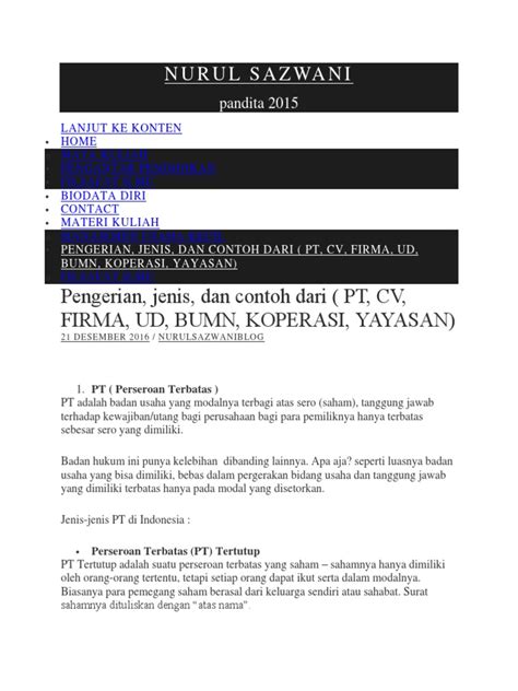 We did not find results for: Contoh Badan Usaha Cv Di Indonesia - BEST RESUME EXAMPLES