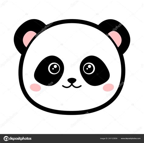 Cute Panda Vector Illustration Isolated White Background Stock