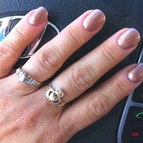 Gold Shellac Gel Nails At Home Silver Rings Gel Nails