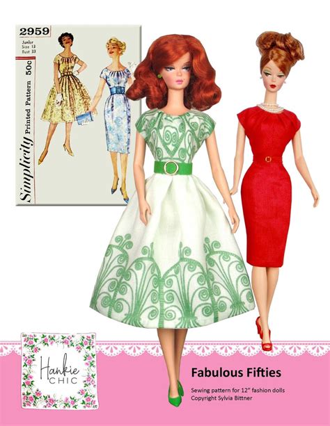 Fabulous Fifties Sewing Pattern For 12 Fashion Dolls Etsy Barbie