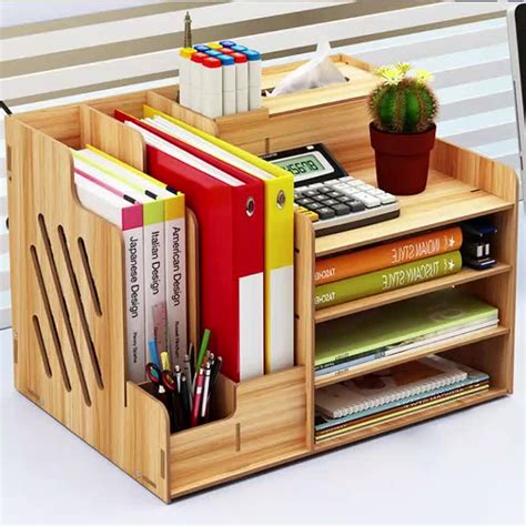 This diy adjustable shelving unit was such a fun piece to make and wasn't difficult to build either! Diy Wooden Adjustable Desktop Storage Organizer Display Shelf Rack,Wood Office Supplies Desk ...
