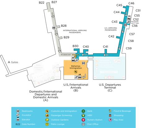 Terminal Maps Lynden Pindling International Airport Airport Map