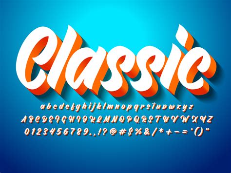 Classic Modern 3d Bold Script Font 555460 Vector Art At Vecteezy
