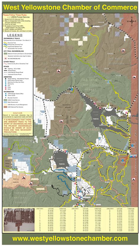 West Yellowstone Snowmobile Trail Map London Top Attractions Map