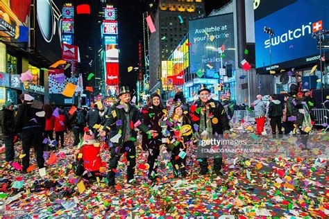 People Celebrate After Taking Part In The New Years Eve At Times