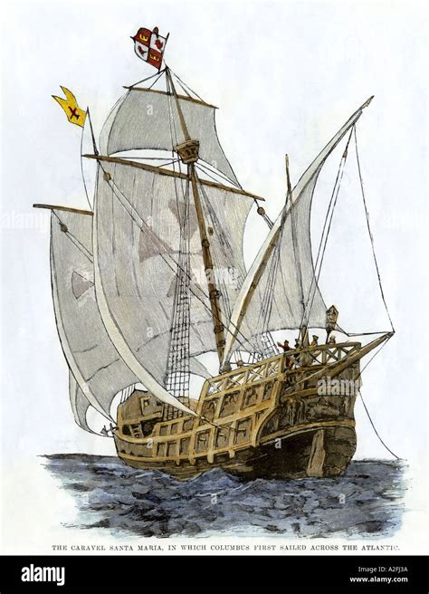 Karavelle Santa Maria Sank Das Flaggschiff Des Kolumbus Erste Reise Und