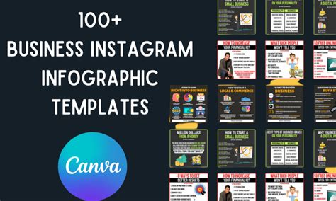Business Infographics For Instagram Canva Editable Templates