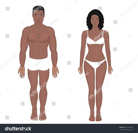 African American Indian Man Woman Naked Stock Vektorgrafik Lizenzfrei