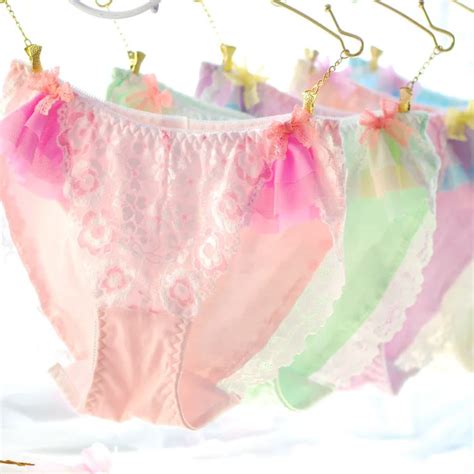 Japans Pure Cotton Briefs Cute Lace High Waist Underwear Tanga G