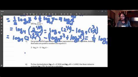 Using The Product Quotient And Power Rules Of Logarithms To Combine