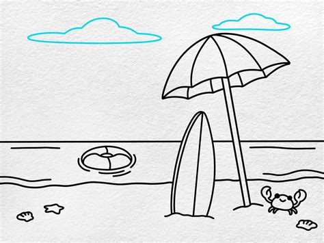 Easy Beach Drawing Helloartsy
