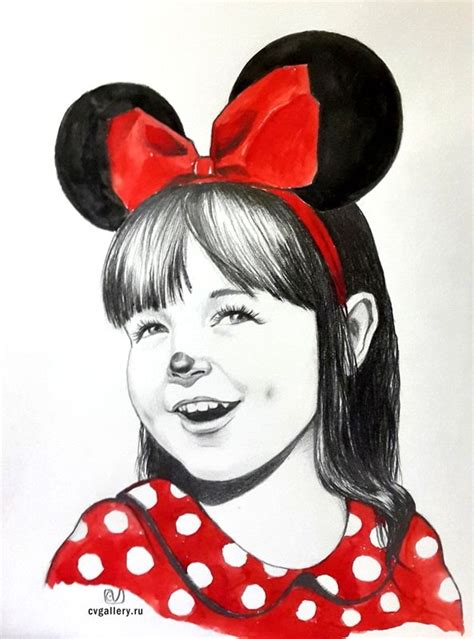 Portrait Of A Girl Minnie Mouse You Can Order A Portrait Of Your