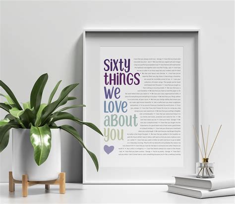 60 Things We Love About You 60th Birthday Sister 60th Etsy