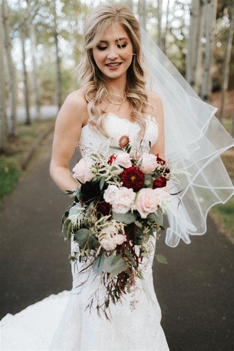 We did not find results for: Cascading wedding bouquet with burgundy + light pink ...