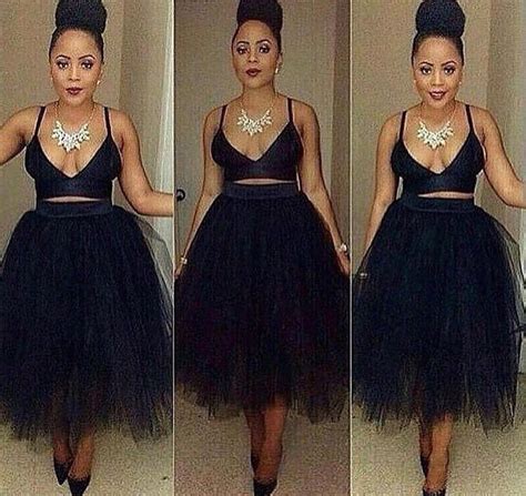 Black Tutu Two Piece Homecoming Dress Birthday Outfit For Women