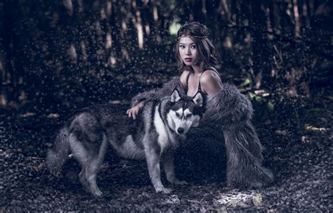 Fur Woman Husky Girl Model Asian Brunette HD Wallpaper Rare Gallery