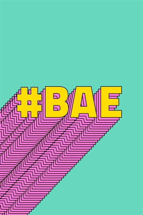Bae Layered Retro Typography Word Free Image By Gade