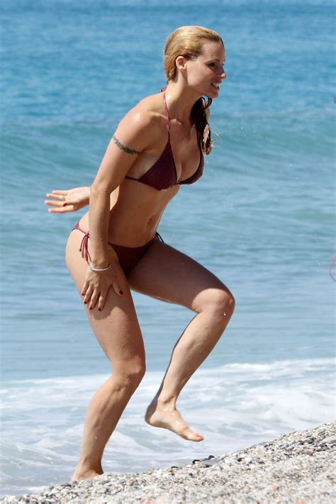 Michelle Hunziker In Bikini On The Beach In Varigotti Italy CelebMafia