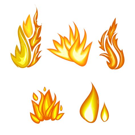 Conjunto De Ilustración De Llama De Fuego Png Dibujos Fuego Fuego Png