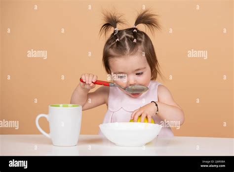 Cute Funny Babies Eating Baby Food Little Baby Eating Fruit Puree