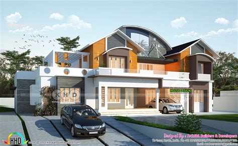 Ultra Modern 4 Bedroom Luxury Home Plan Kerala Home Design And Floor