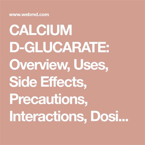 calcium d glucarate overview uses side effects precautions interactions dosing and reviews