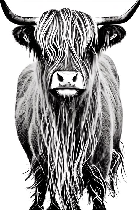 Highland Cow Coloring Page · Creative Fabrica
