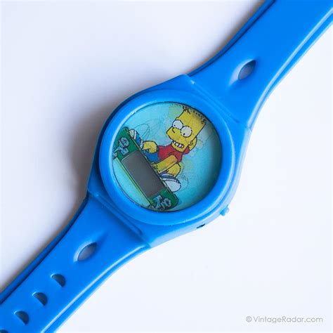 Vintage The Simpsons Watch Blue Bart Digital Wristwatch Vintage Radar