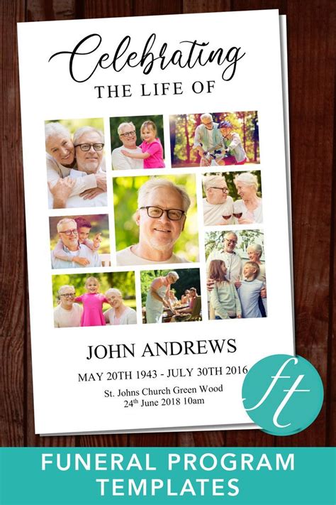 Create A Funeral Program Template With Photo Collages Of Your Loved One