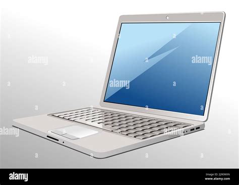 Laptop Computer Blue Screen On Isolated White 3d Vector Illustration