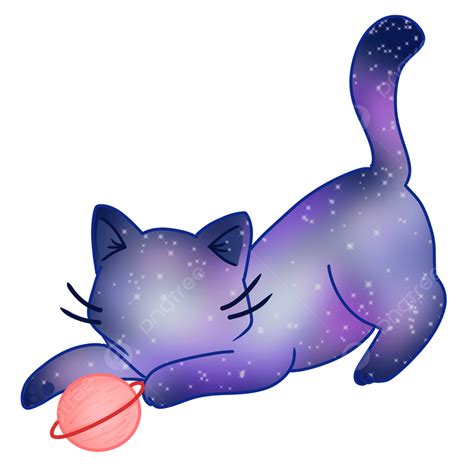 القط يلعب مع كوكب الكرة قط قطه صغيرة Catsticker Png وملف Psd للتحميل