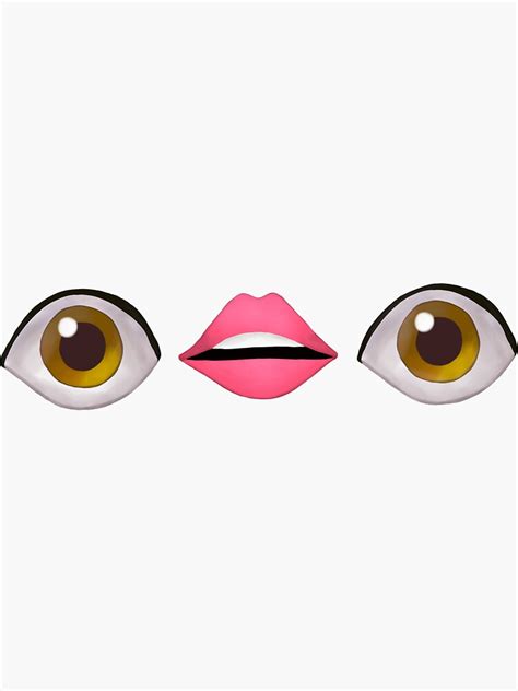 Eye And Lips Emoji Sticker By Lillianbarnes Redbubble