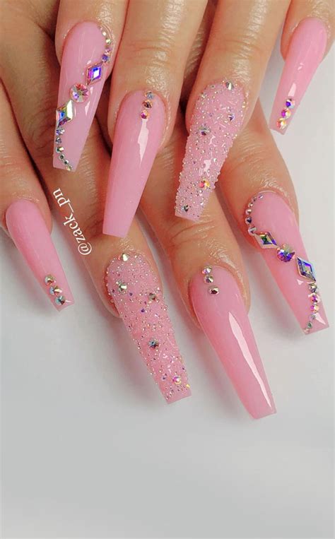 Pretty Pink Nail Designs For Acrylic Nails