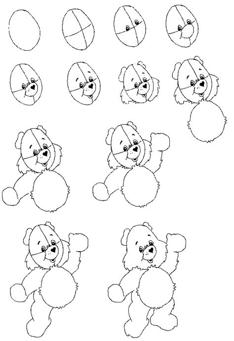 The forms are almost the same as before, but this time the mouth is widely open. care bear | Teddy bear drawing, Bear coloring pages, Teddy ...