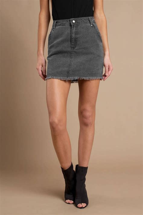 Micaela Denim Skirt In Grey Tobi Us