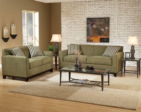 Sage Fabric Casual Modern Living Room Sofa And Loveseat Set