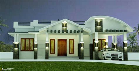 1377 Sq Ft Contemporary Style Single Storey House Design With Plan