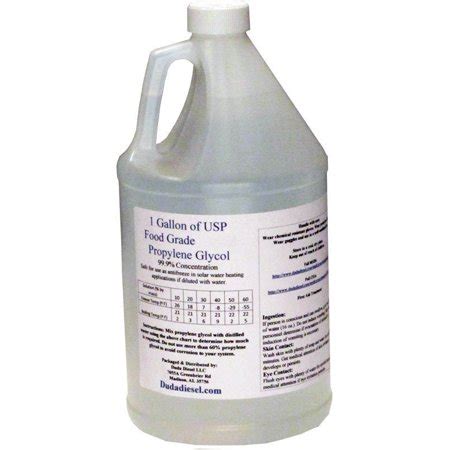 The consumer will need to decide if that place is in his food, medicine and cosmetics. 1 Gallon Jug Propylene Glycol Food Grade USP 99.5+% Pure ...