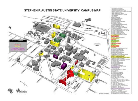 Stephen F Austin State University Campus Map Nacogdoches Tx Mappery