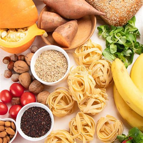 Foods High In Carbohydrates Stock Image Image Of Healthy Assortment