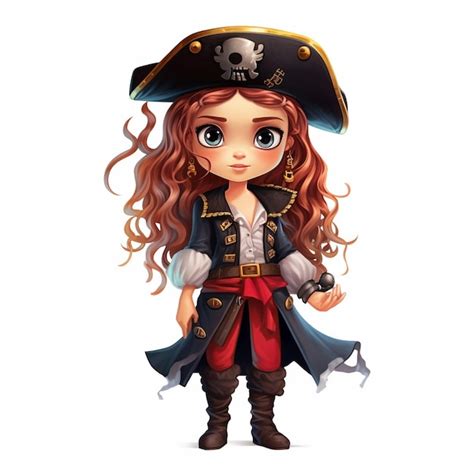 Premium Ai Image Cute Girl Pirate Cartoon