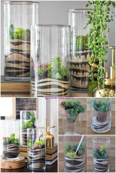 The environment is far too humid for succulents. DIY Colorful Sand Terrarium Tutorials | Plant in glass ...