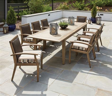 This Big Teak Outdoor Dining Set Includes The 110 Butterfly Leaf