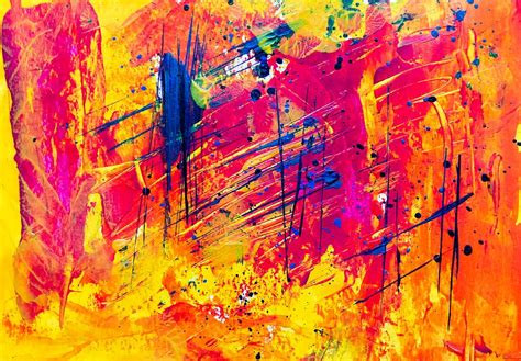 Hd Wallpaper Orange And Blue Abstract Painting Abstract Expressionism